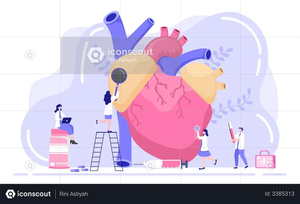 Doctor diagnosis heart disease  Illustration
