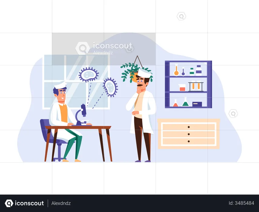 Doctor doing blood test  Illustration