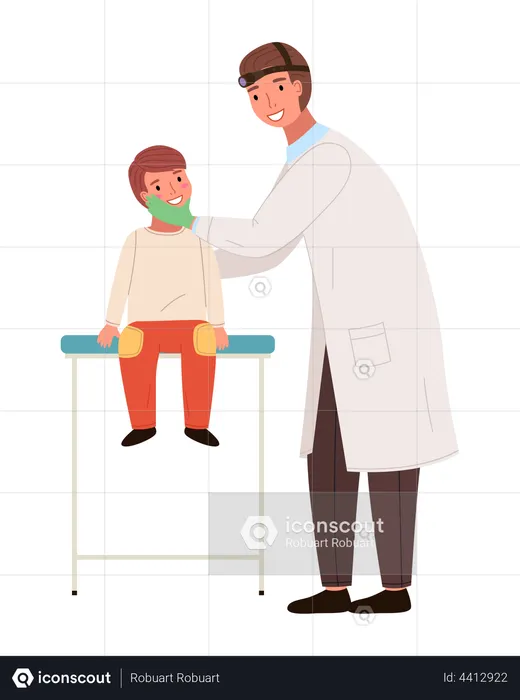 Doctor doing checkup of child  Illustration