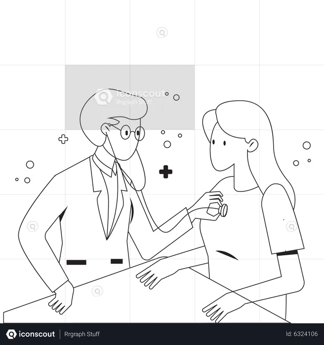 Doctor doing checkup of woman  Illustration