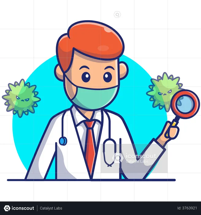 Doctor doing corona research  Illustration
