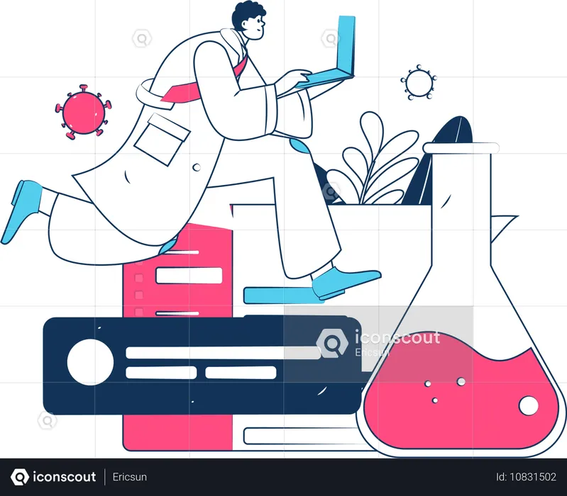 Doctor doing diagnosis research  Illustration