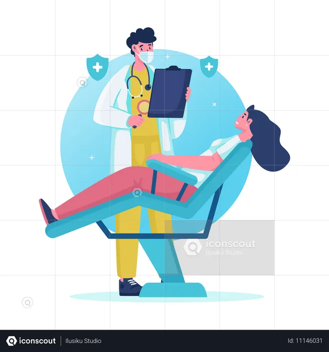 Doctor doing medical checkup  Illustration