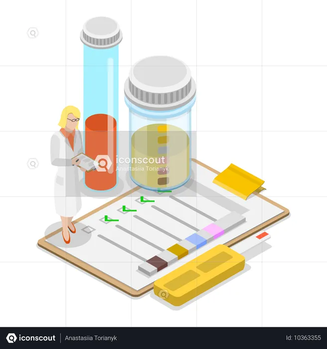 Doctor doing medical test  Illustration