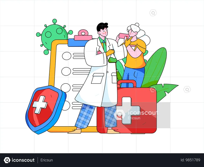 Doctor doing online consultation  Illustration