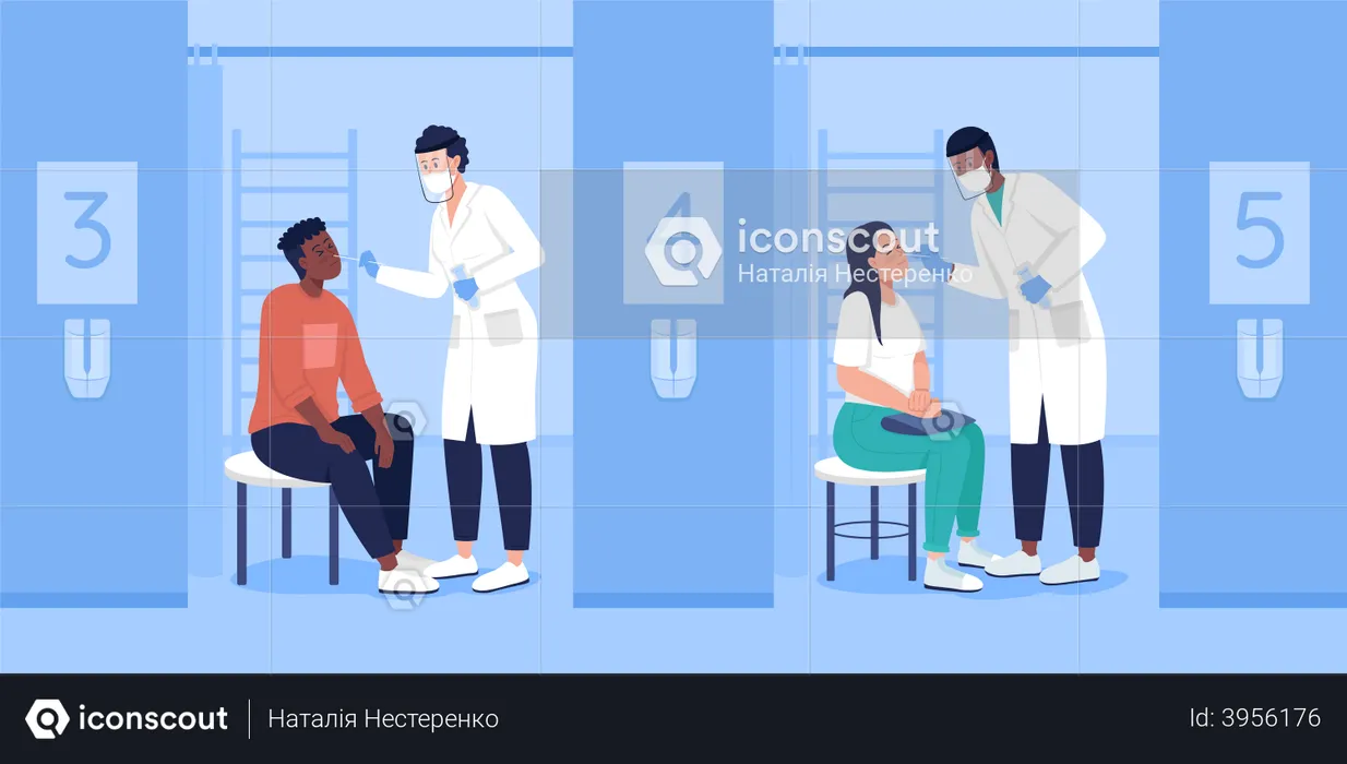 Doctor doing swab test  Illustration