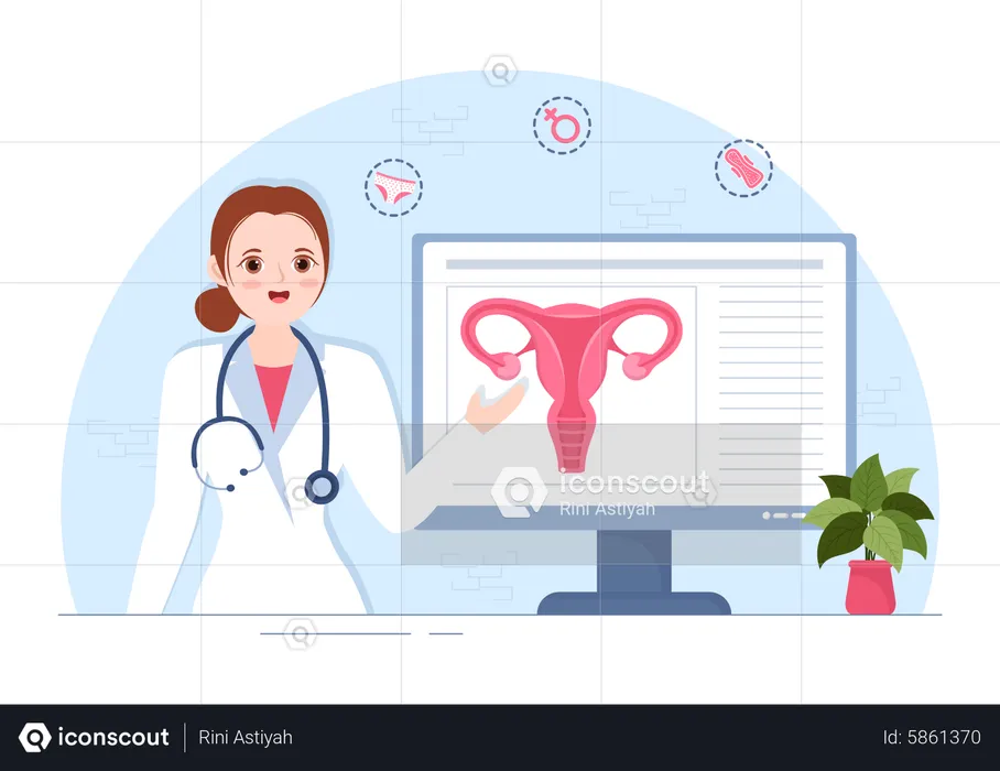 Doctor explaining Endometriosis  Illustration
