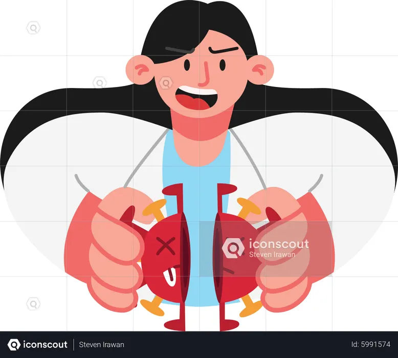 Doctor fights virus  Illustration