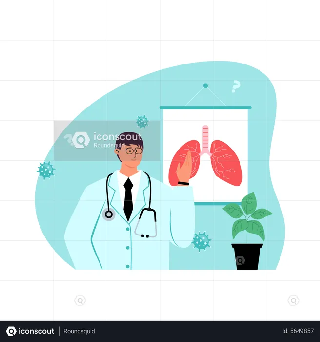 Doctor showing lungs report  Illustration