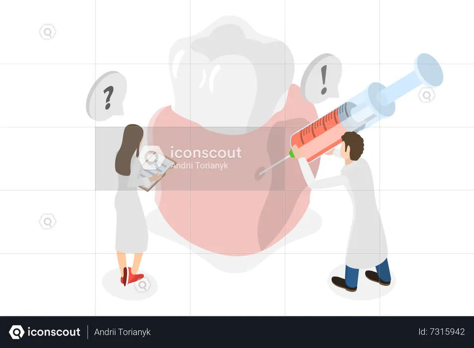 Doctor giving Anaesthesia injection  Illustration