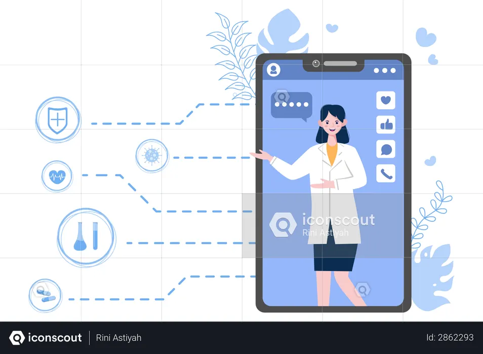 Doctor giving health related information  Illustration