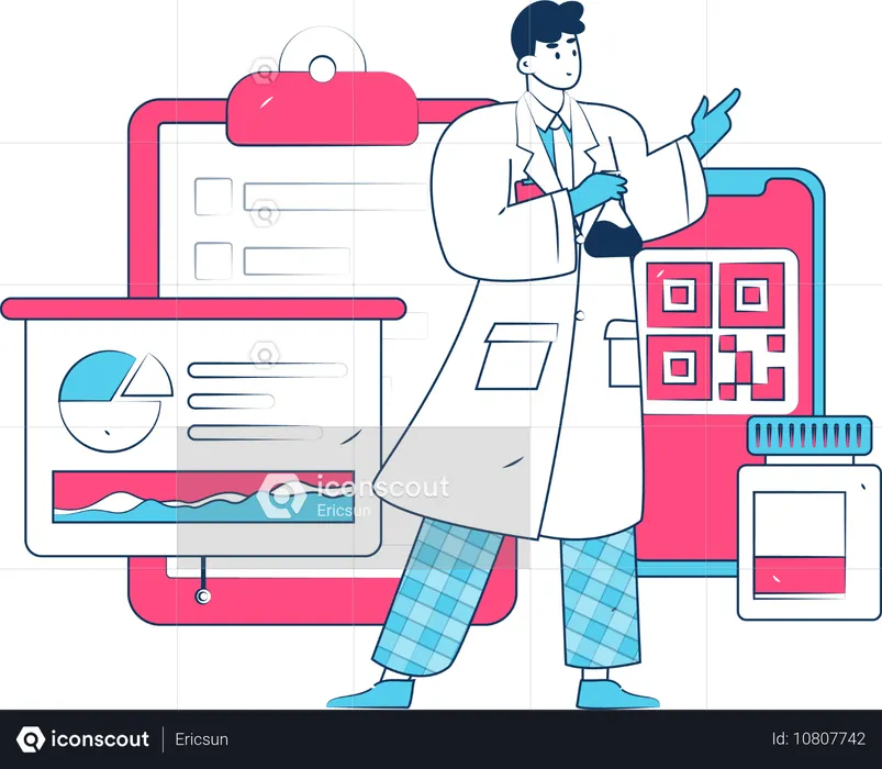 Doctor Giving Medical Presentation  Illustration