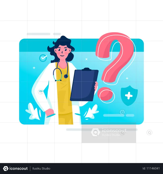 Doctor giving online answer  Illustration