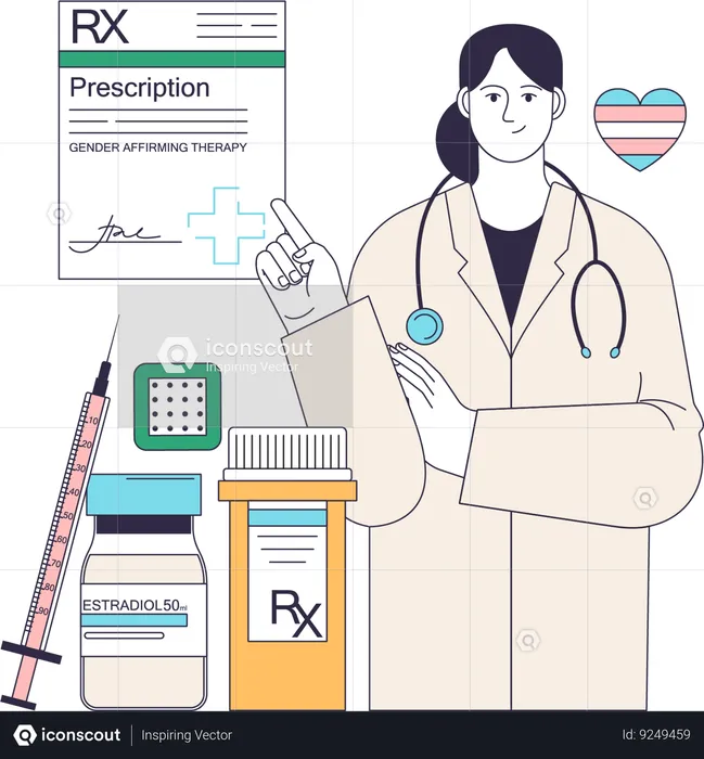 Doctor giving prescription  Illustration