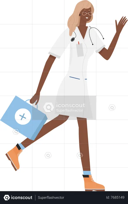 Doctor going to clinic  Illustration