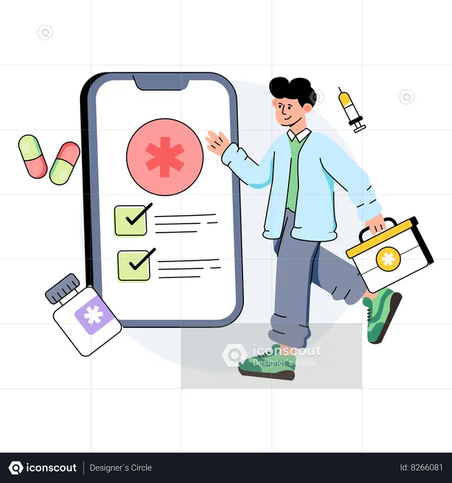 Doctor Healthcare App  Illustration