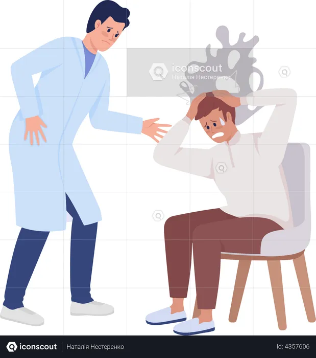 Doctor helps patient  Illustration