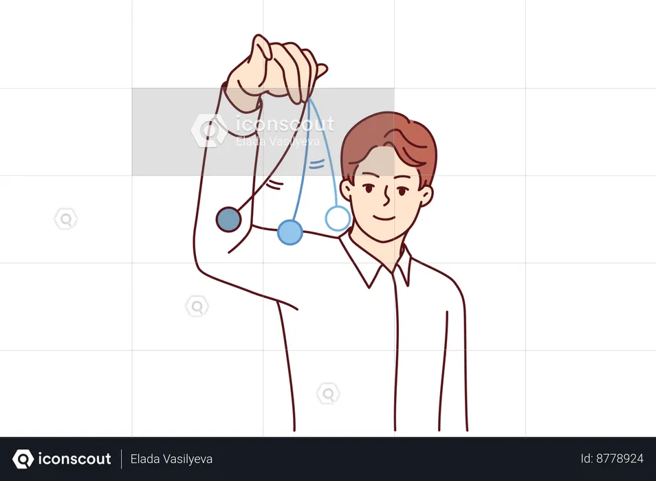 Doctor hipnotizador con péndulo  Ilustración