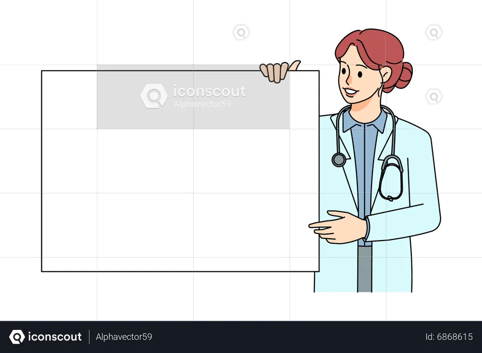 Doctor holding blank board  Illustration