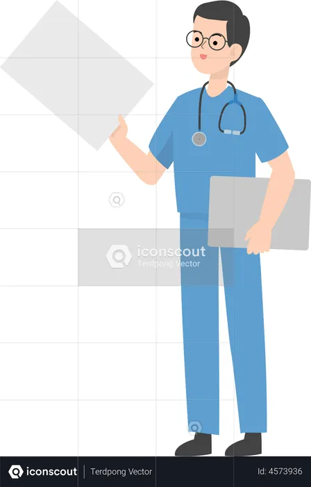Doctor holding board  Illustration