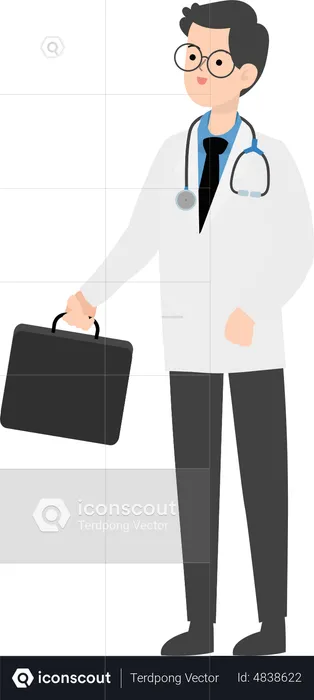 Doctor holding briefcase  Illustration