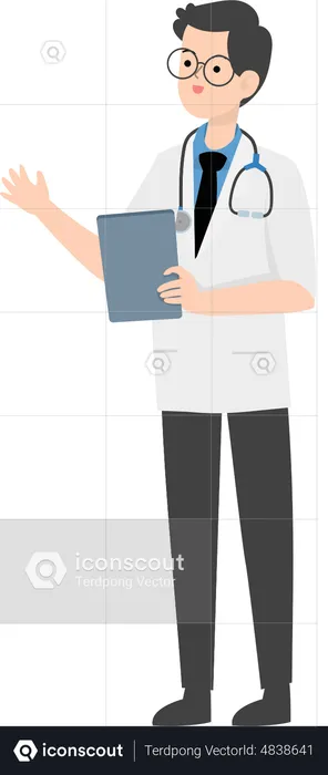 Doctor holding file  Illustration