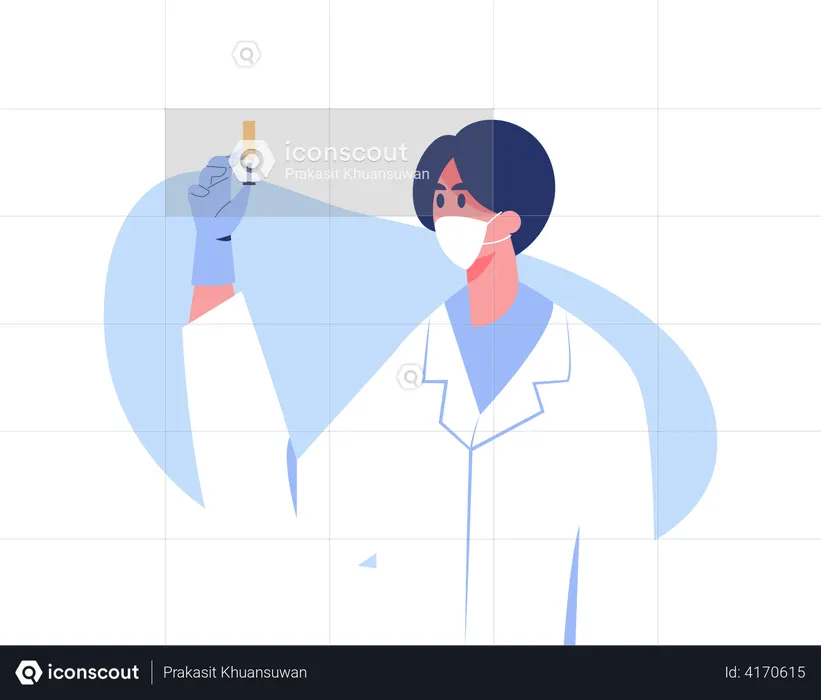 Doctor holding injection  Illustration