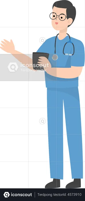 Doctor holding notes  Illustration