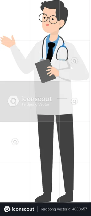 Doctor holding Patient card  Illustration