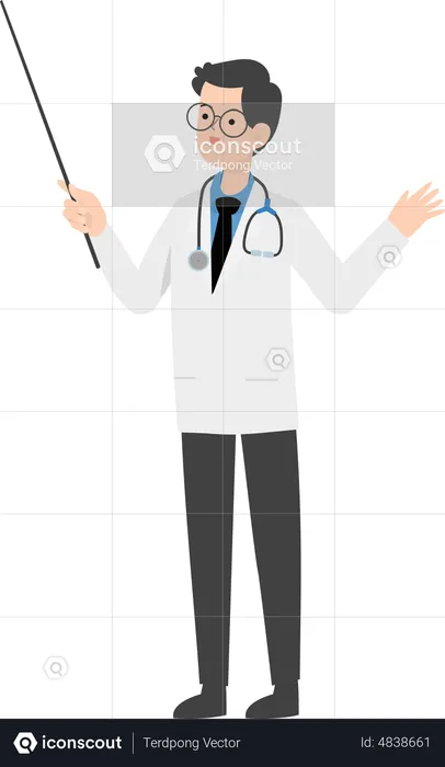 Doctor holding stick  Illustration