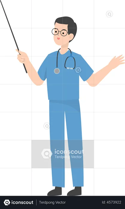 Doctor holding stick  Illustration