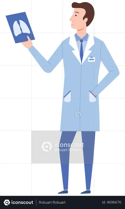 Doctor holding x ray  Illustration