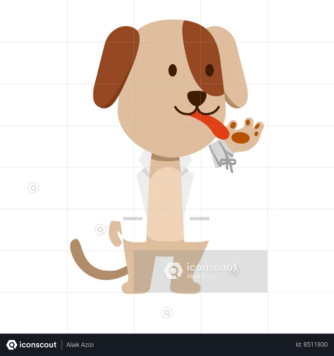 Doctor is checking up dogs tongue  Illustration