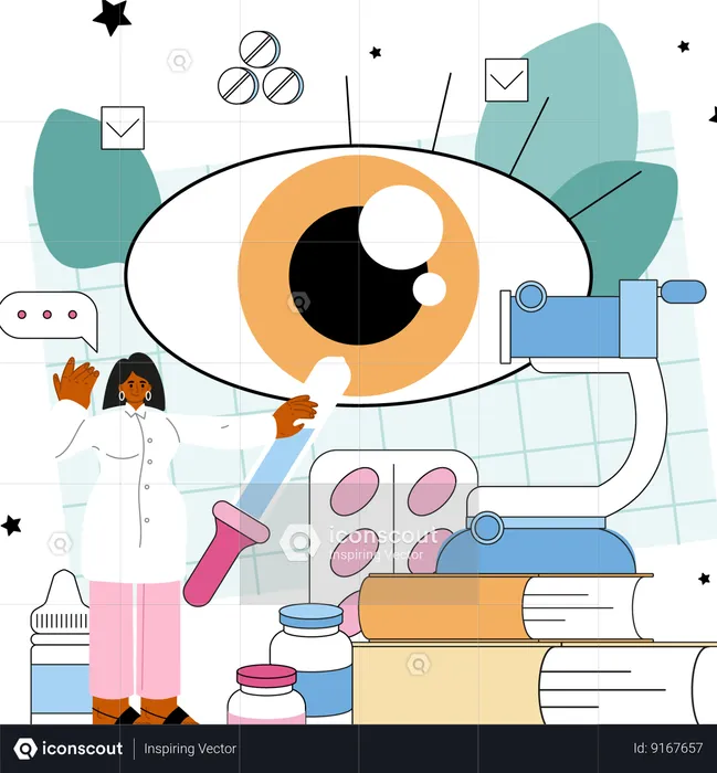 Doctor is doing eye surgery  Illustration