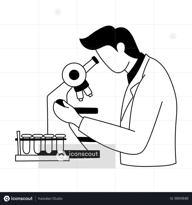 Doctor is doing medical research  Illustration