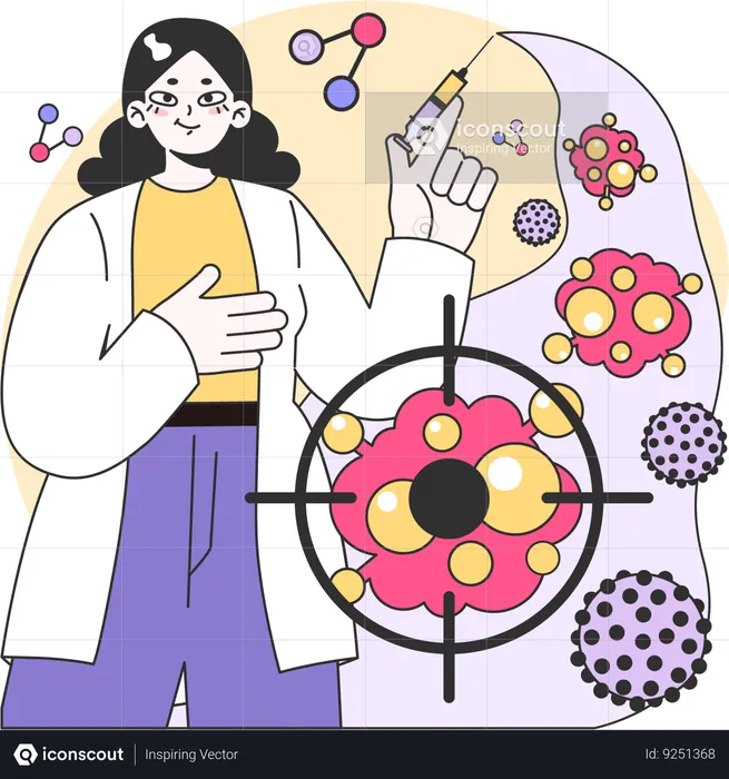Doctor is examining disease research  Illustration