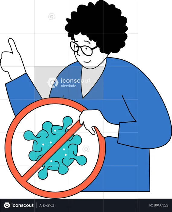 Doctor is giving germs free environment  Illustration