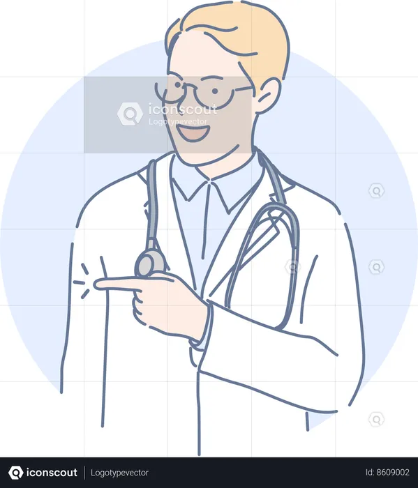 Doctor is in happy mood  Illustration
