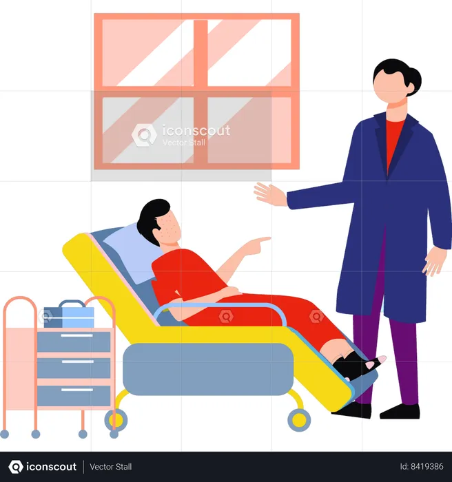 Doctor is talking to the patient  Illustration