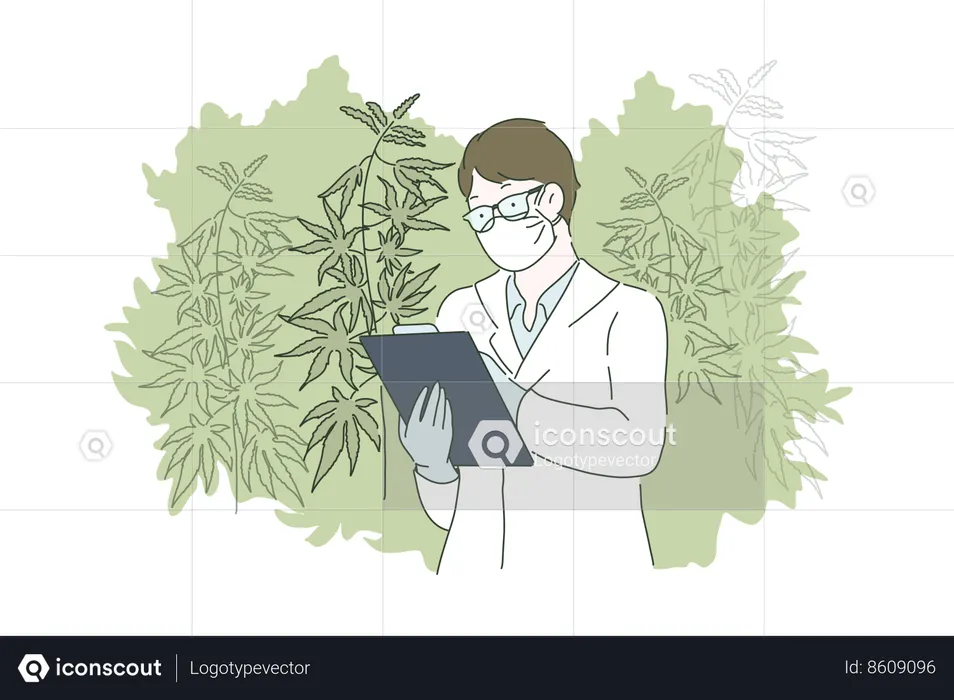 Doctor is viewing health report  Illustration