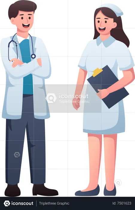 Doctor nurse collaboration  Illustration