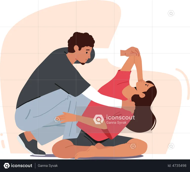 Doctor osteopath doing massage procedure to client  Illustration