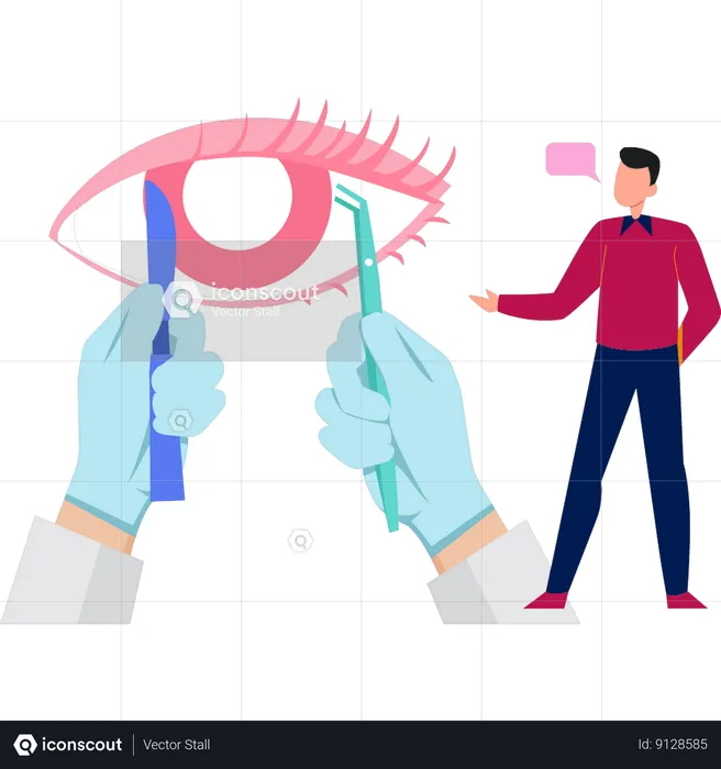 Doctor performs eye surgery  Illustration