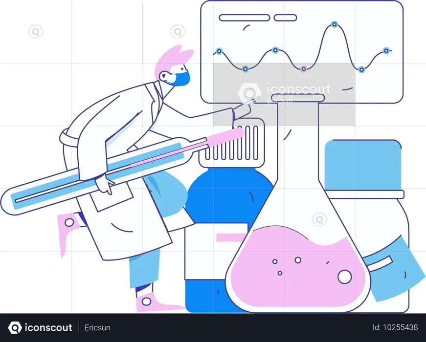 医師が医療分析を実施  イラスト