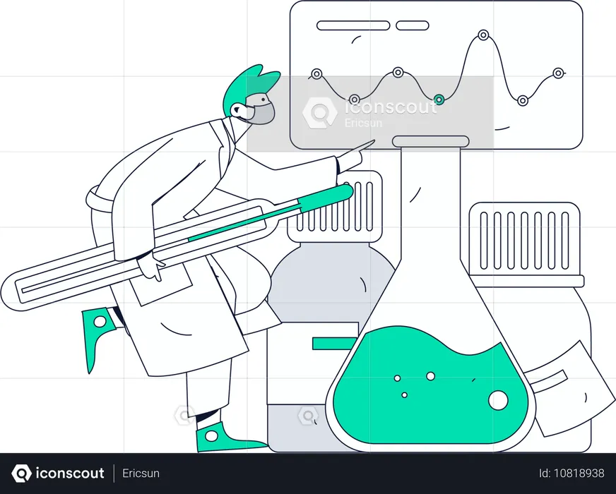 Doctor Performs Medical Analytics  Illustration