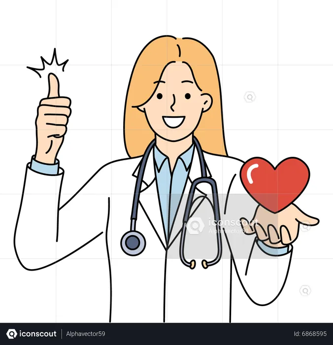 Doctor promoting good health  Illustration