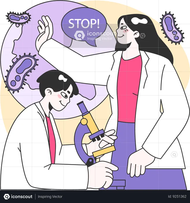 Doctor protects from anonymous disease  Illustration