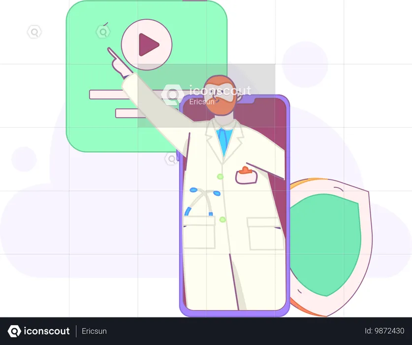 Doctor providing digital health services  Illustration