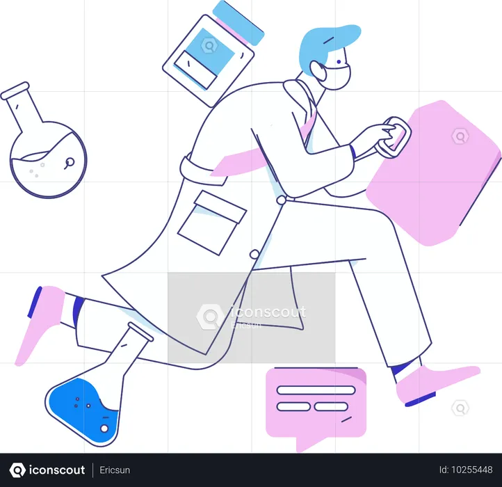 Doctor runs in emergency  Illustration