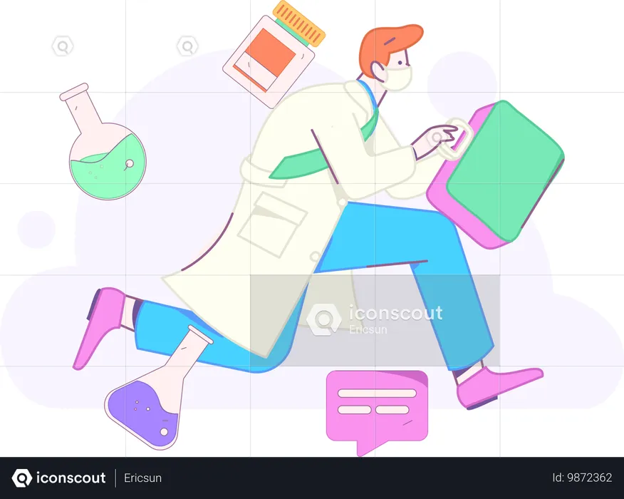 Doctor runs in emergency  Illustration